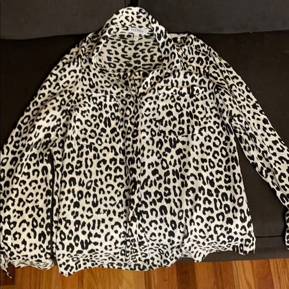 Black white leopard Portofino Express top L